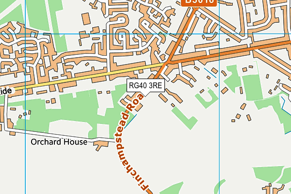 RG40 3RE map - OS VectorMap District (Ordnance Survey)