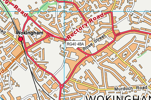 RG40 4BA map - OS VectorMap District (Ordnance Survey)