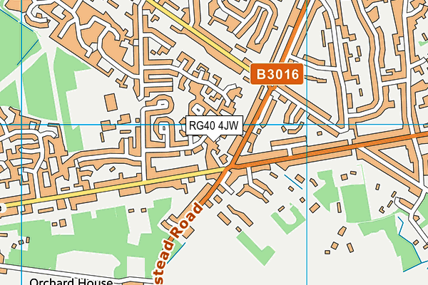 RG40 4JW map - OS VectorMap District (Ordnance Survey)