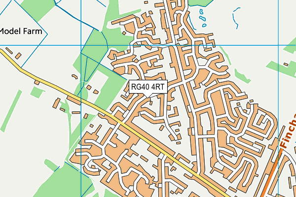 RG40 4RT map - OS VectorMap District (Ordnance Survey)