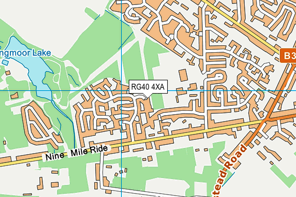 RG40 4XA map - OS VectorMap District (Ordnance Survey)