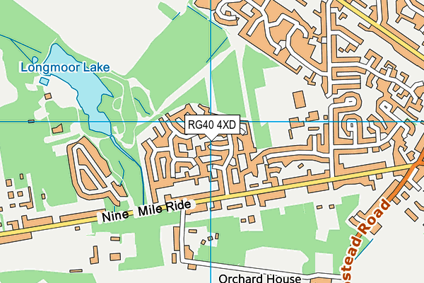 RG40 4XD map - OS VectorMap District (Ordnance Survey)