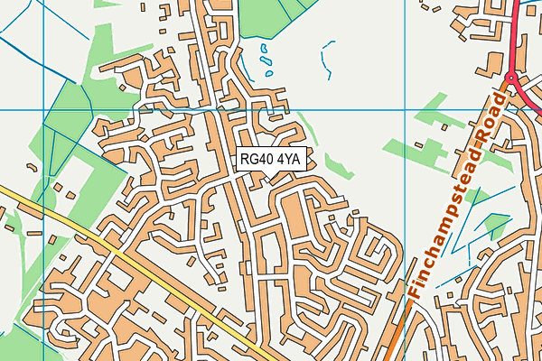 RG40 4YA map - OS VectorMap District (Ordnance Survey)