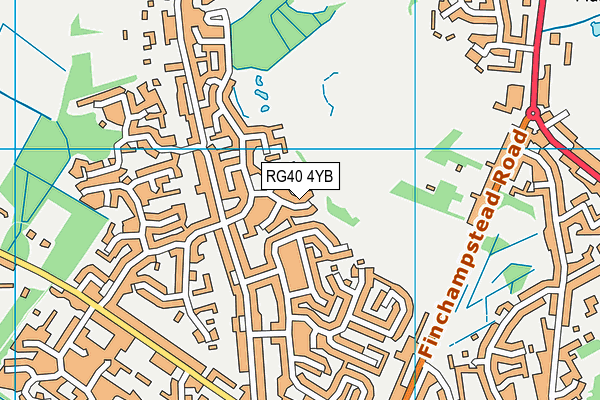 RG40 4YB map - OS VectorMap District (Ordnance Survey)