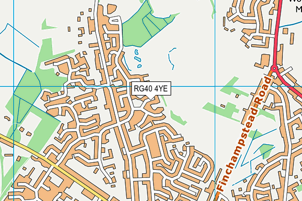 RG40 4YE map - OS VectorMap District (Ordnance Survey)