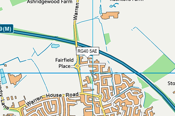 RG40 5AE map - OS VectorMap District (Ordnance Survey)