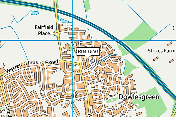 RG40 5AG map - OS VectorMap District (Ordnance Survey)