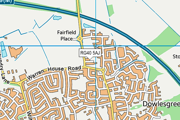 RG40 5AJ map - OS VectorMap District (Ordnance Survey)