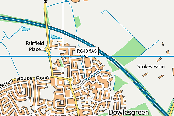 RG40 5AS map - OS VectorMap District (Ordnance Survey)