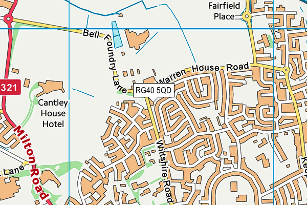 RG40 5QD map - OS VectorMap District (Ordnance Survey)