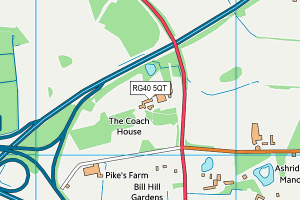 RG40 5QT map - OS VectorMap District (Ordnance Survey)