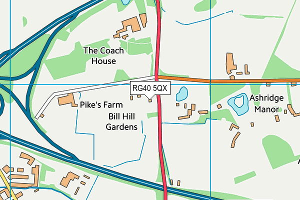 RG40 5QX map - OS VectorMap District (Ordnance Survey)