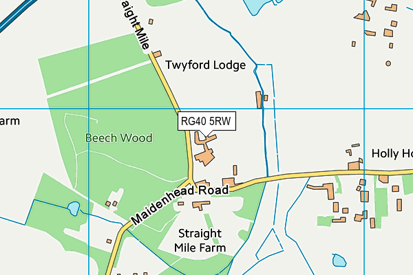 RG40 5RW map - OS VectorMap District (Ordnance Survey)