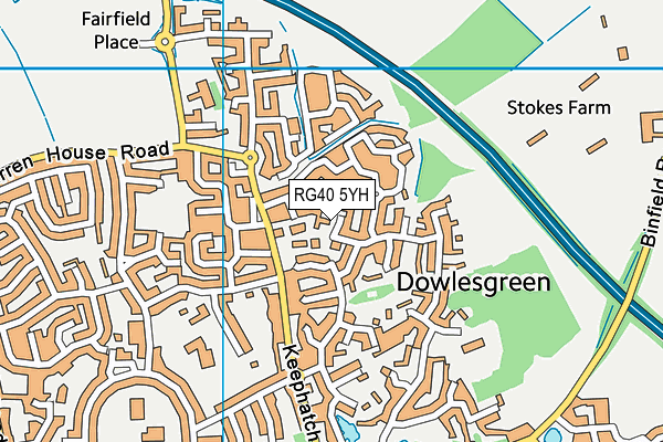 RG40 5YH map - OS VectorMap District (Ordnance Survey)