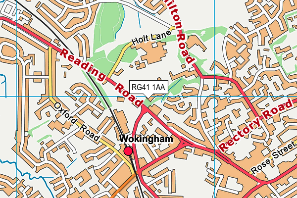 RG41 1AA map - OS VectorMap District (Ordnance Survey)