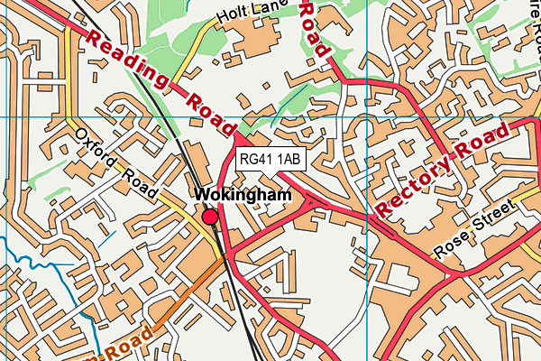 RG41 1AB map - OS VectorMap District (Ordnance Survey)