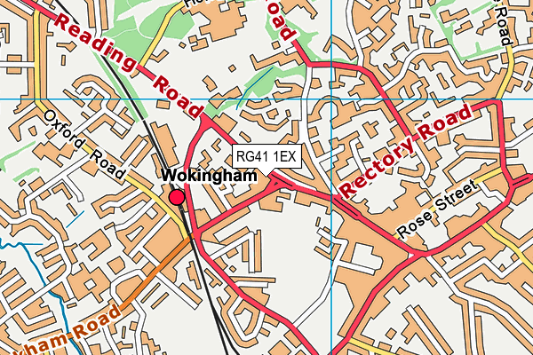 RG41 1EX map - OS VectorMap District (Ordnance Survey)