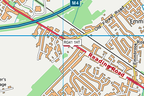 RG41 1HT map - OS VectorMap District (Ordnance Survey)