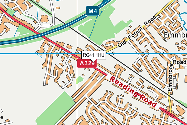 RG41 1HU map - OS VectorMap District (Ordnance Survey)