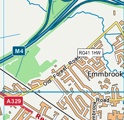 RG41 1HW map - OS VectorMap District (Ordnance Survey)