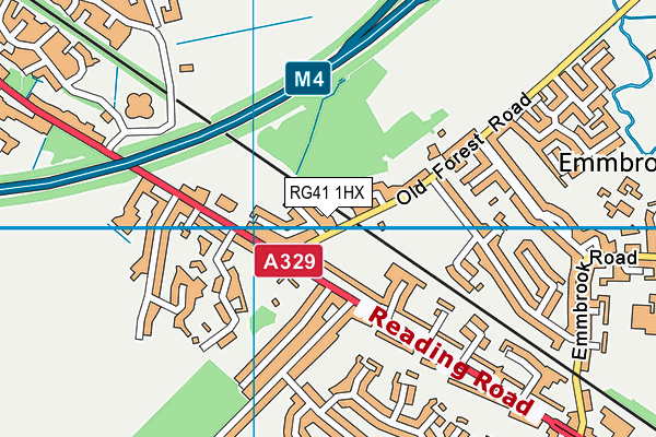 RG41 1HX map - OS VectorMap District (Ordnance Survey)