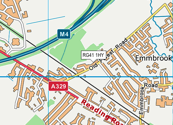 RG41 1HY map - OS VectorMap District (Ordnance Survey)