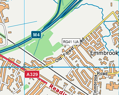 RG41 1JA map - OS VectorMap District (Ordnance Survey)