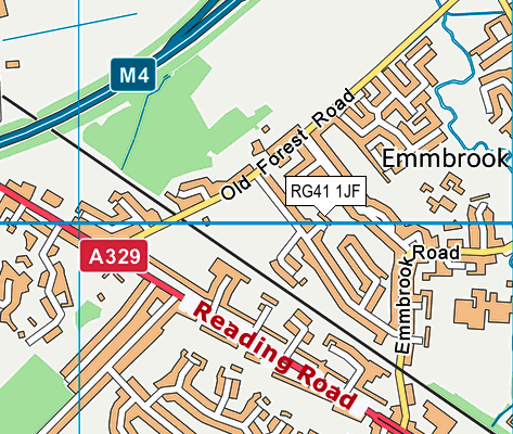 RG41 1JF map - OS VectorMap District (Ordnance Survey)