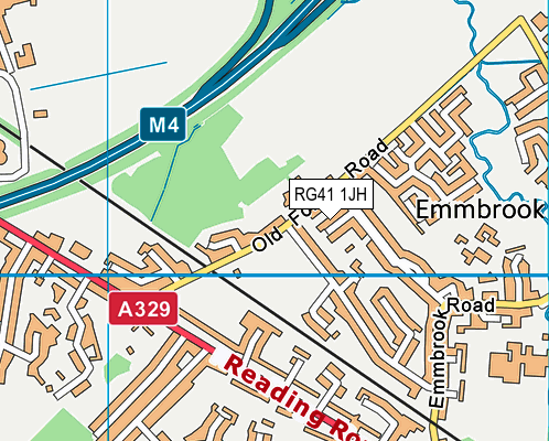 RG41 1JH map - OS VectorMap District (Ordnance Survey)