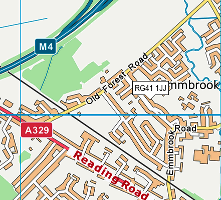 RG41 1JJ map - OS VectorMap District (Ordnance Survey)
