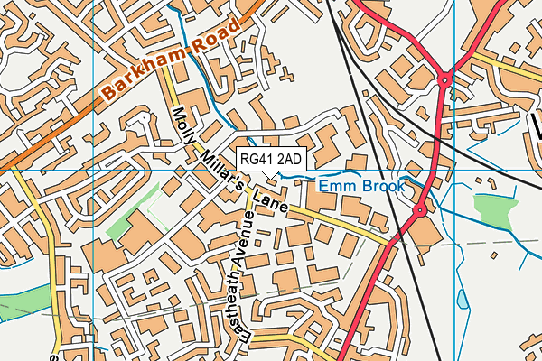 RG41 2AD map - OS VectorMap District (Ordnance Survey)