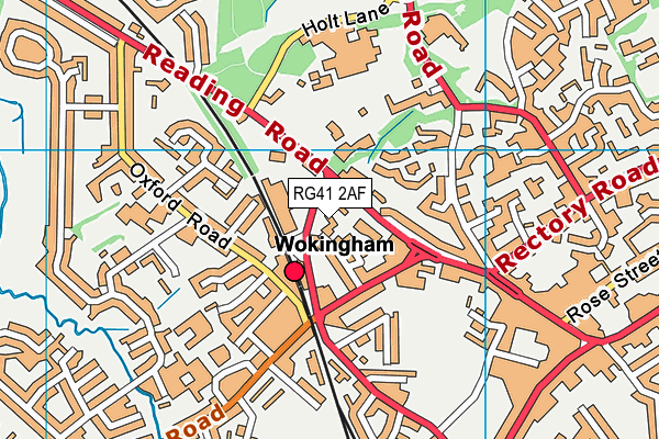 RG41 2AF map - OS VectorMap District (Ordnance Survey)