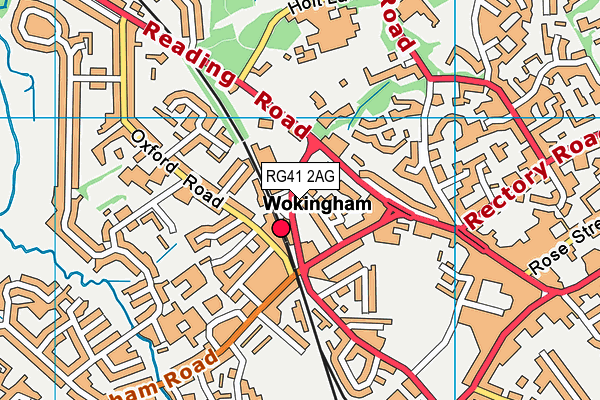 RG41 2AG map - OS VectorMap District (Ordnance Survey)