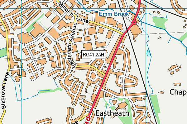 RG41 2AH map - OS VectorMap District (Ordnance Survey)