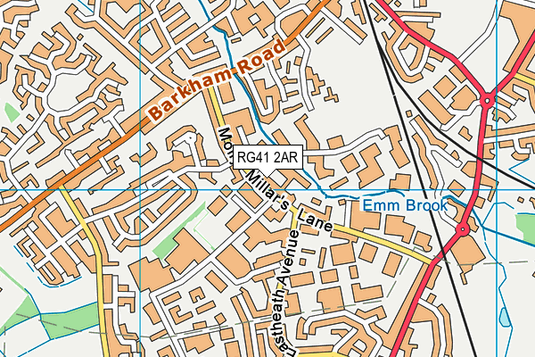 RG41 2AR map - OS VectorMap District (Ordnance Survey)