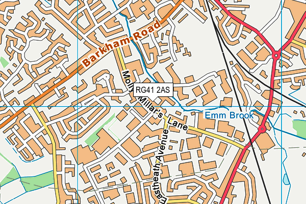 RG41 2AS map - OS VectorMap District (Ordnance Survey)