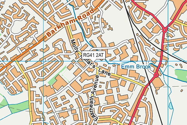 RG41 2AT map - OS VectorMap District (Ordnance Survey)