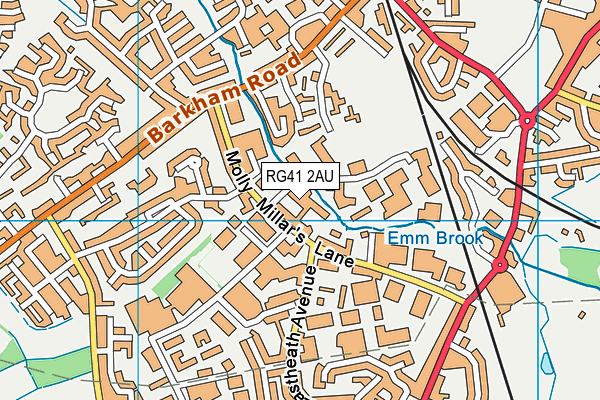 RG41 2AU map - OS VectorMap District (Ordnance Survey)