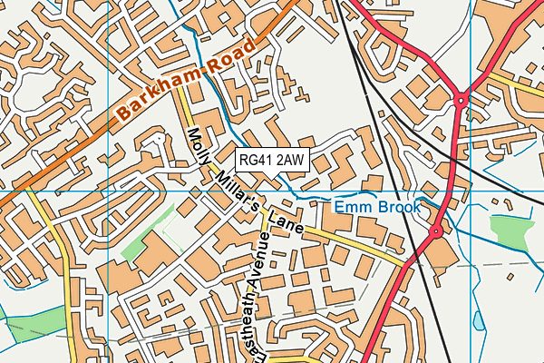 RG41 2AW map - OS VectorMap District (Ordnance Survey)