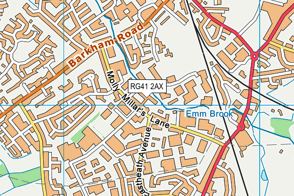 RG41 2AX map - OS VectorMap District (Ordnance Survey)