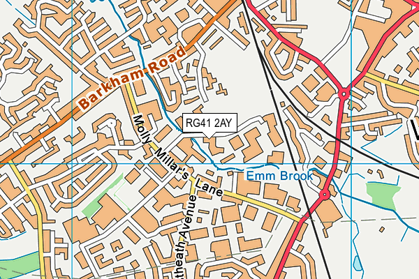 RG41 2AY map - OS VectorMap District (Ordnance Survey)