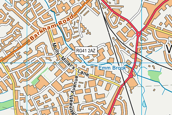 RG41 2AZ map - OS VectorMap District (Ordnance Survey)