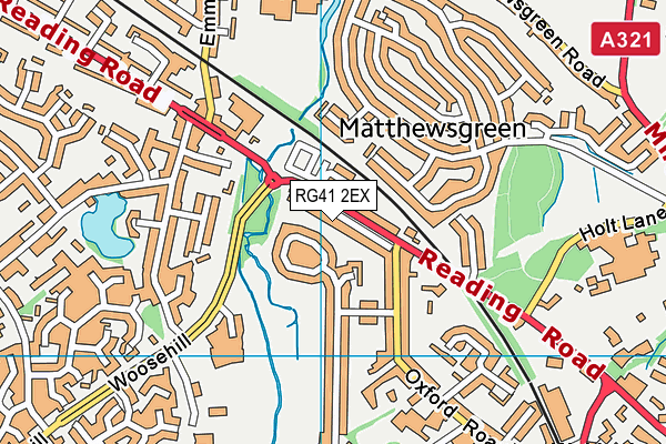 RG41 2EX map - OS VectorMap District (Ordnance Survey)