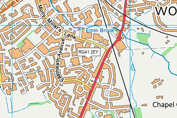 RG41 2EY map - OS VectorMap District (Ordnance Survey)