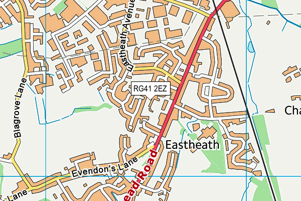 RG41 2EZ map - OS VectorMap District (Ordnance Survey)