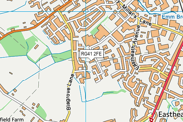 RG41 2FE map - OS VectorMap District (Ordnance Survey)