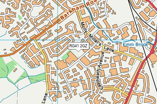 RG41 2GZ map - OS VectorMap District (Ordnance Survey)