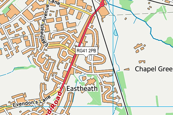 RG41 2PB map - OS VectorMap District (Ordnance Survey)