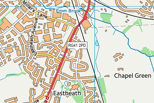 RG41 2PD map - OS VectorMap District (Ordnance Survey)