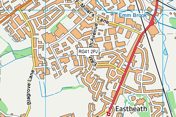 RG41 2PJ map - OS VectorMap District (Ordnance Survey)